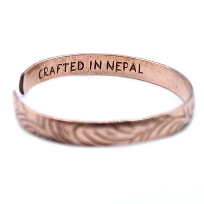 Copper Tibetan Bracelet - Slim Tribal Swirls — foto 1