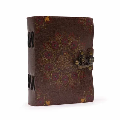 Leather Lotus Mandala Deckle-edge Notebook — foto 1