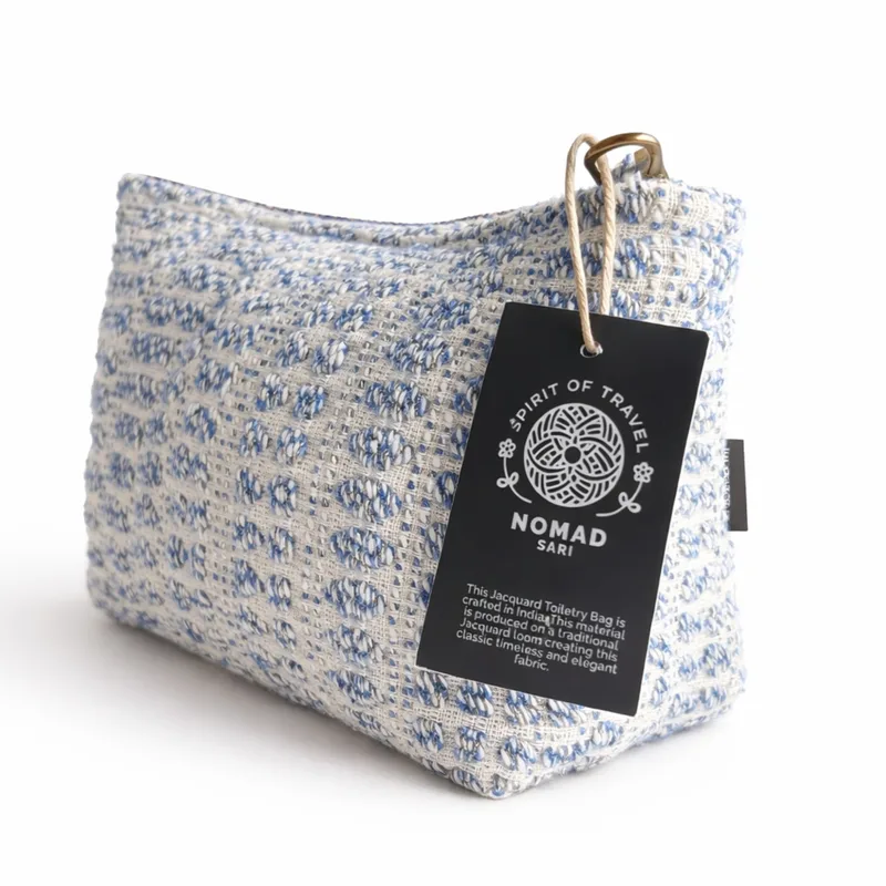 Nomad Sari Indian Jacquard Toiletry Bag Indigo Echo — foto 4