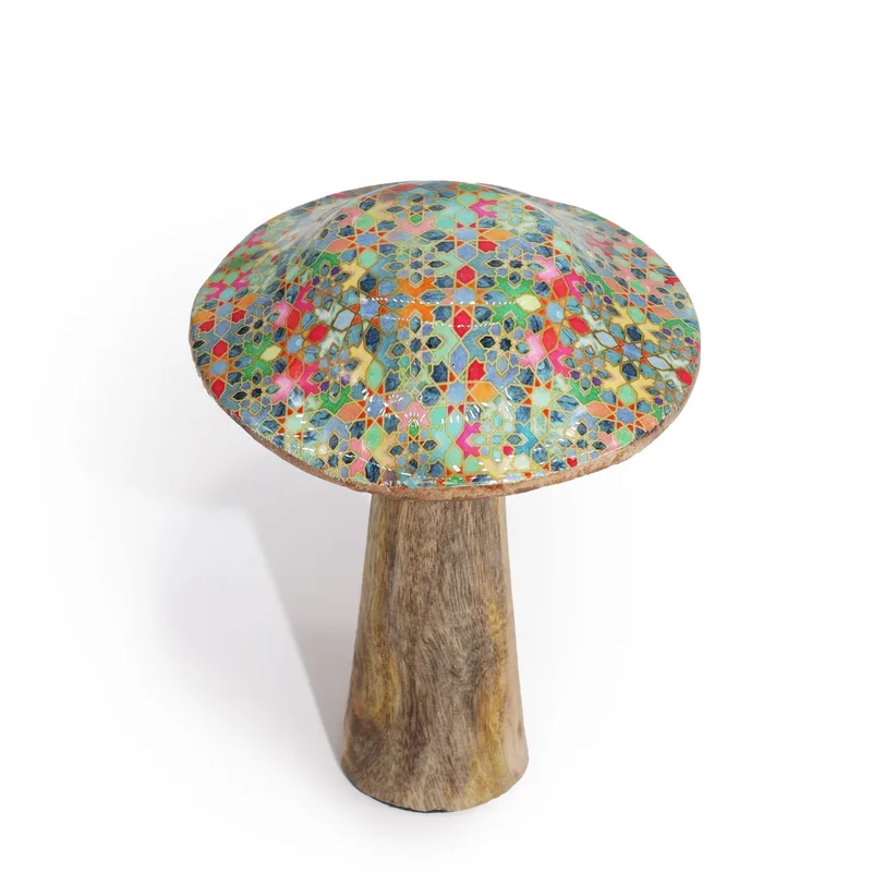 Small Enamelled Mushroom - 10cm - Mediterranean Tile Pattern — foto 4