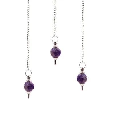 Faceted Gemstone Pendulum Amethyst