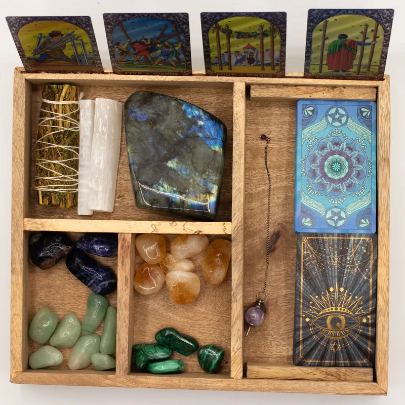 Four Section Tarot Scatola with Card Porta — foto 4