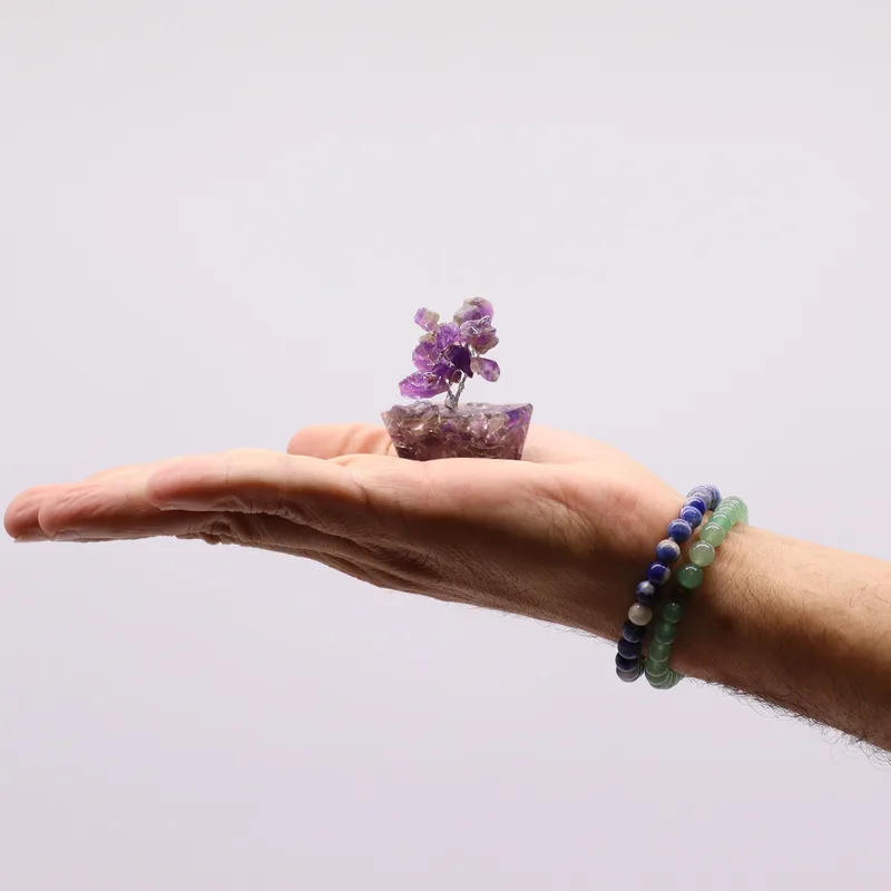 Mini Gemstone Trees On Orgonite Base - Amethyst (15 stones) — foto 3