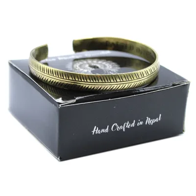 Bracciale Tibetano in Ottone - Sottile Foglia Tribale — foto 1