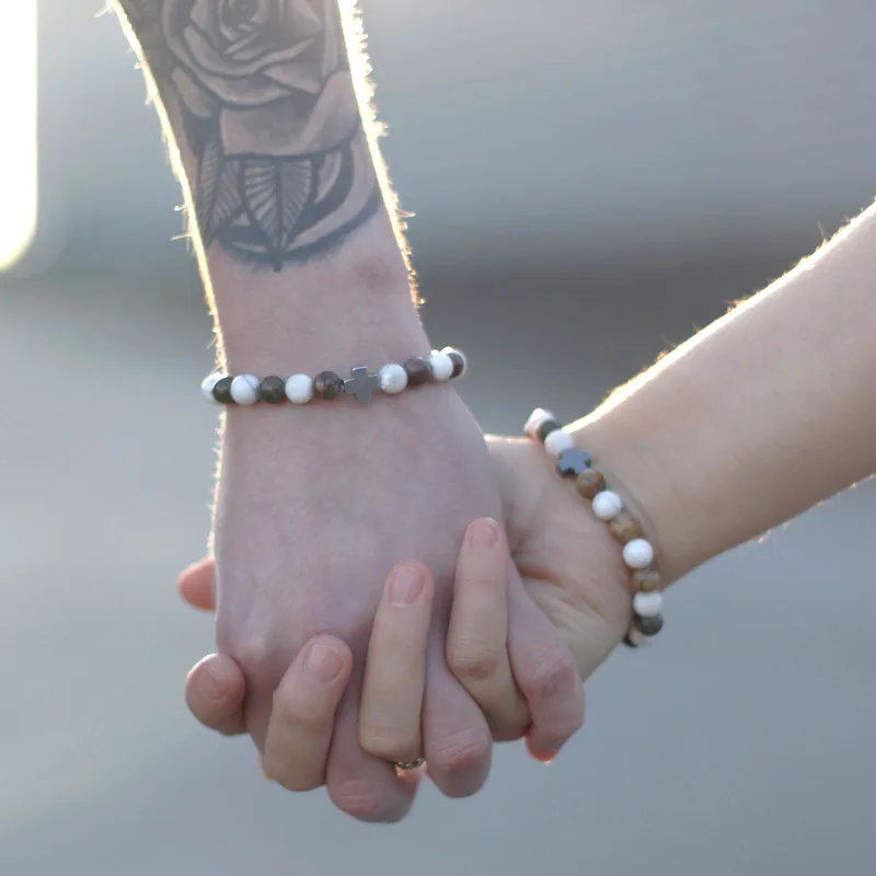 Set di 2 Braccialetti Amicizia con Pietre Preziosa – Power – Occhio di Tigre e Pietra Nera — foto 4
