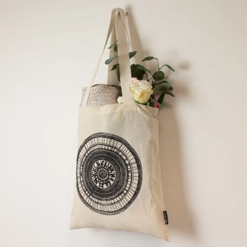 Nomad Sari Iconic Basic Tote Bag - Urban Mandala - Naturale 4oz