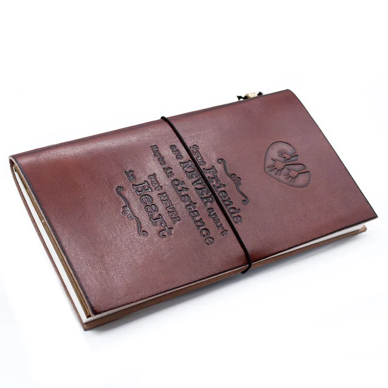 Fatto a mano Leather Journal True Friends Brown