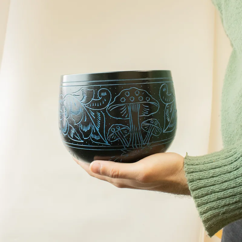 Cauldron Singing Bowl Magic Mushroom Blu — foto 3