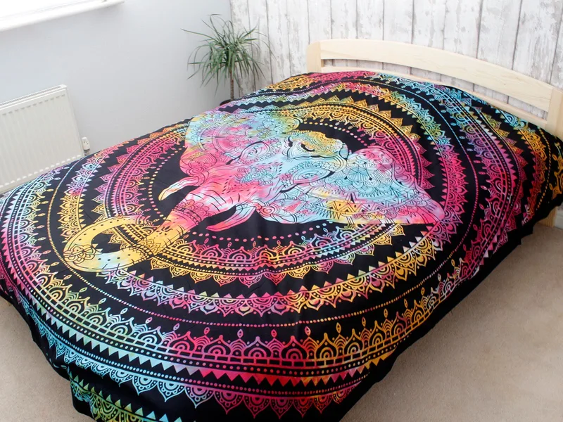 Double Cotton Bedspread + Wall Hanging Elephant Head 230cm x 200cm — foto 3