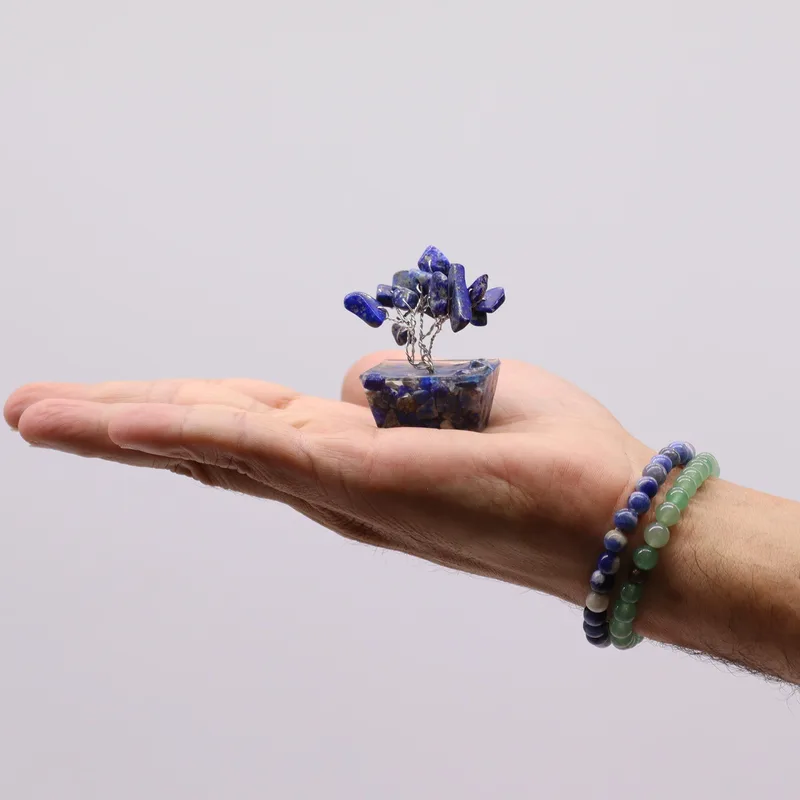 Mini Gemstone Trees On Orgonite Base - Sodalite (15 stones) — foto 3