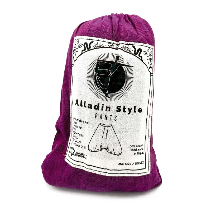 Yoga and Festival Pants Aladdin Himalayan Print on Purple — foto 1