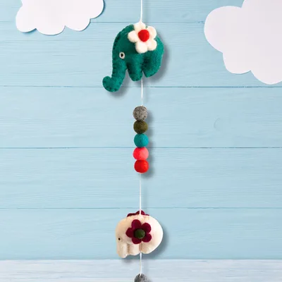 Felt Wall Hanging -Elephants — foto 3