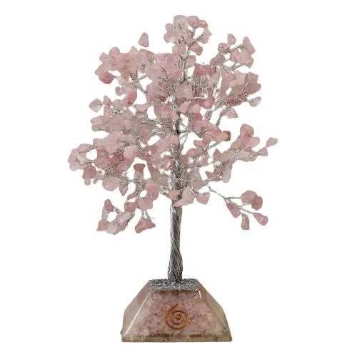 Gemstone Albero with Organite Base - 320 Stone - Rosa Quartz