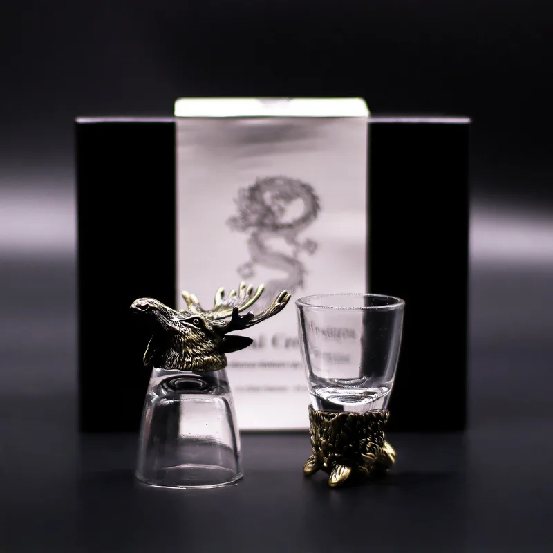 Gift Set of 6 Shot Glasses Selvatico Forest Creatures Antique Bronze — foto 1