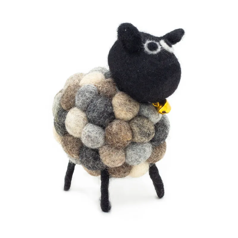 Little Felt Sheep - Multi Greys — foto 4