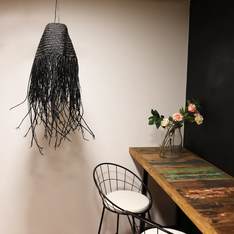 Nero Braided in Doum Suspension Lamp Shade 20x15cm — foto 1