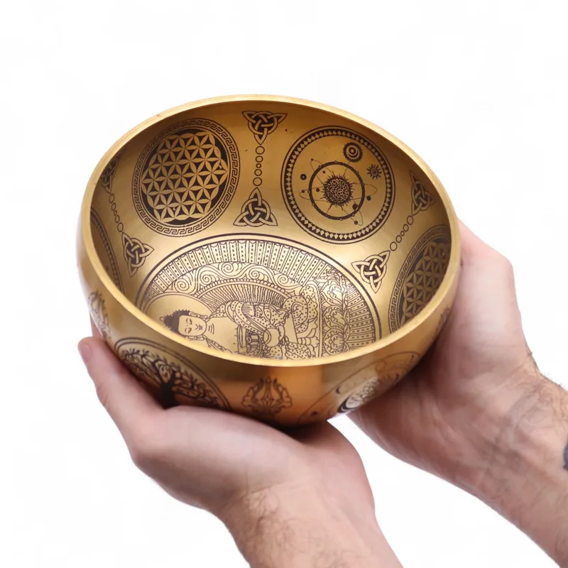 Puro Brass Etched Buddha Set of 4 Approx 3.85kg — foto 2
