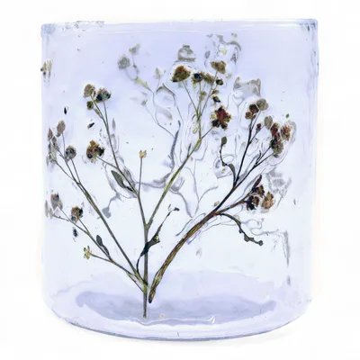Naturale Floral Glass - Straight Candela Porta - Margarita - (8x8cm) — foto 2