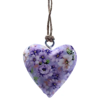 Large Decor Legno Hearts - Purple Fiore