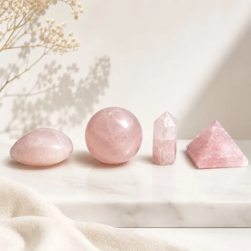 Four Gemstone Shapes - Rosa Quartz — foto 2