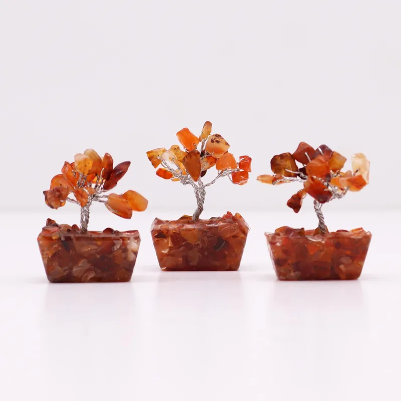 Mini Gemstone Trees On Orgonite Base - Carnelian (15 stones) — foto 4