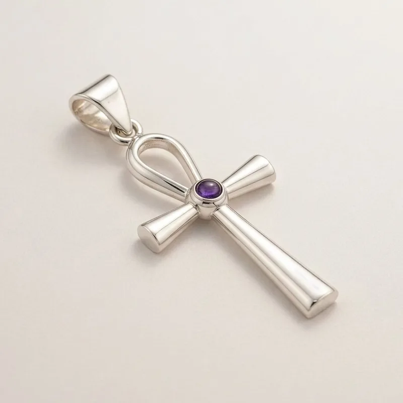 Indian Devotional Pendant Argento Plated Ankh Symbol of Eternal Life — foto 1