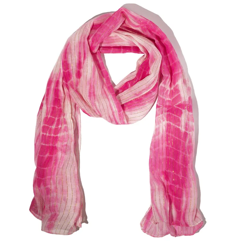 Nomad Sari Party Shine Pink Scarf – Oro Thread (180×50cm)