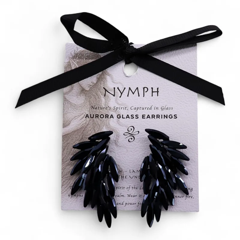 Jet Nero - Vintage Glass - Angel Wings - Earrings — foto 6