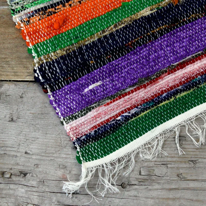 155 x 90cm Luxury Rag Rug Naturale — foto 1