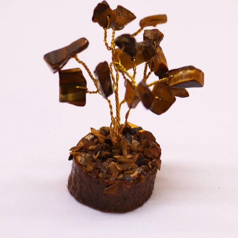 Mini Gemstone Trees On Legno Base - Tigereye (15 stones) — foto 1