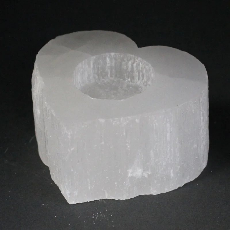 Selenite Heart Candela Porta