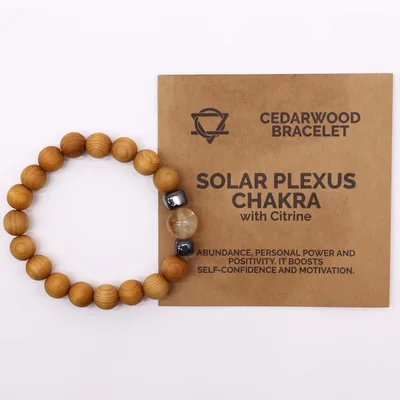 Bracciale Cedarwood Chakra Plexo Solare con Citrino — foto 3