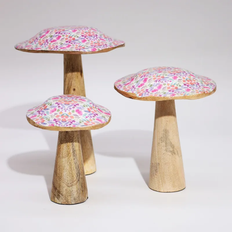 Small Enamelled Mushroom - 10cm - Pretty Floral