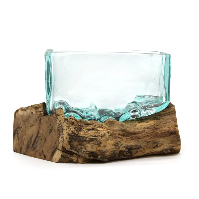 1x Molten Glass Tank on Legno with Stand Large Bowl — foto 5