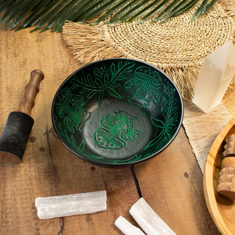 Aluminum Singing Bowl Magic Mushroom Verde — foto 5