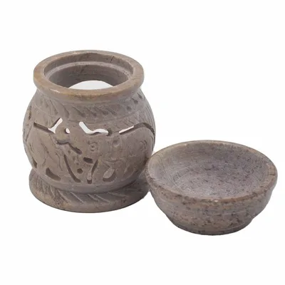 Small Soapstone Olio Bruciatore 8cm - Elephant — foto 3