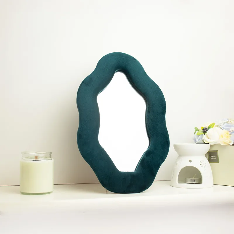 Soft Squiggly Mirror – Oval Pebble – Royal Teal — foto 1