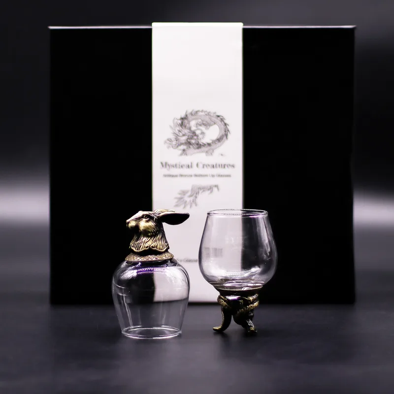 Gift Set of 6 Glasses Mystical Creatures Antique Bronze — foto 2