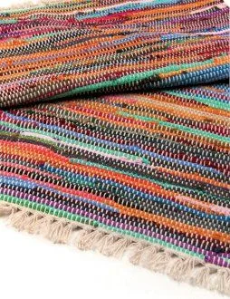 155 x 90cm Luxury Rag Rug Naturale — foto 5