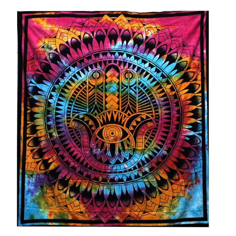 Double Cotton Bedspread + Wall Hanging Hamsa