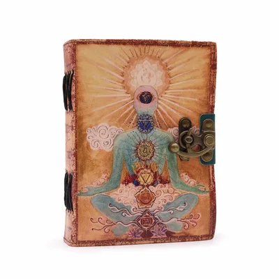 Leather "Buddha Seven Chakra" Deckle-edge Notebook — foto 1