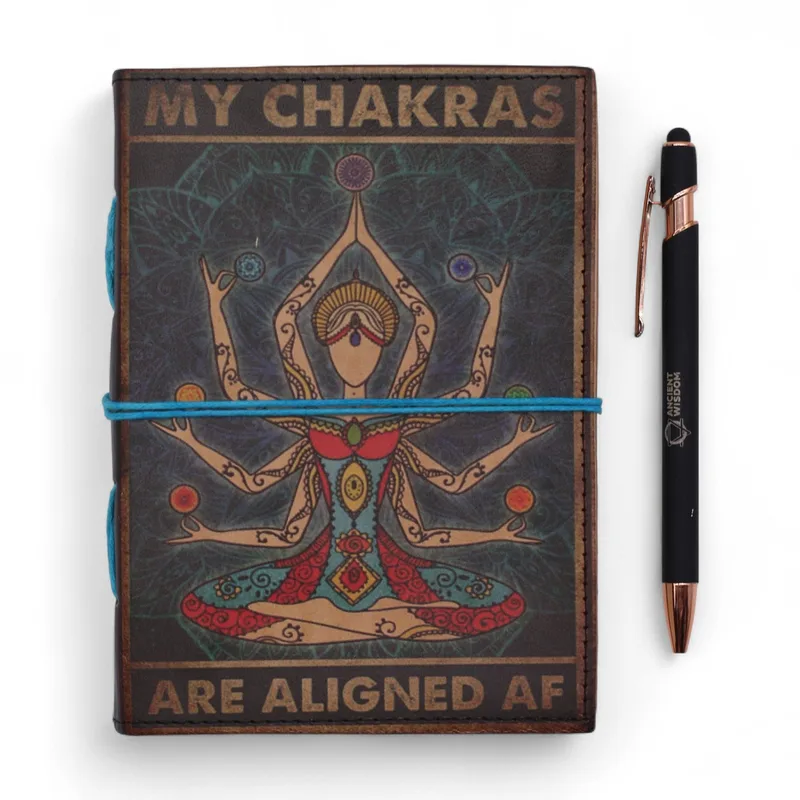 Leather Printed Notebook – My Chakras Are Aligned AF 17.8×12.7 cm — foto 3
