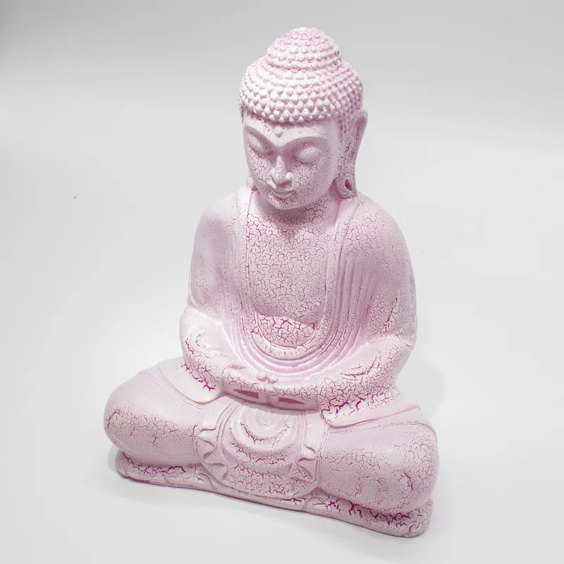 Meditation Buddha Lamp Cherry Crackle Oval Stand — foto 4
