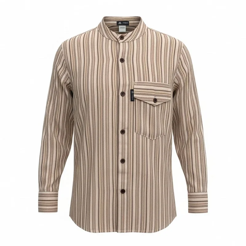 Nomad Sari Grandad Shirt Brown Beige Large — foto 2