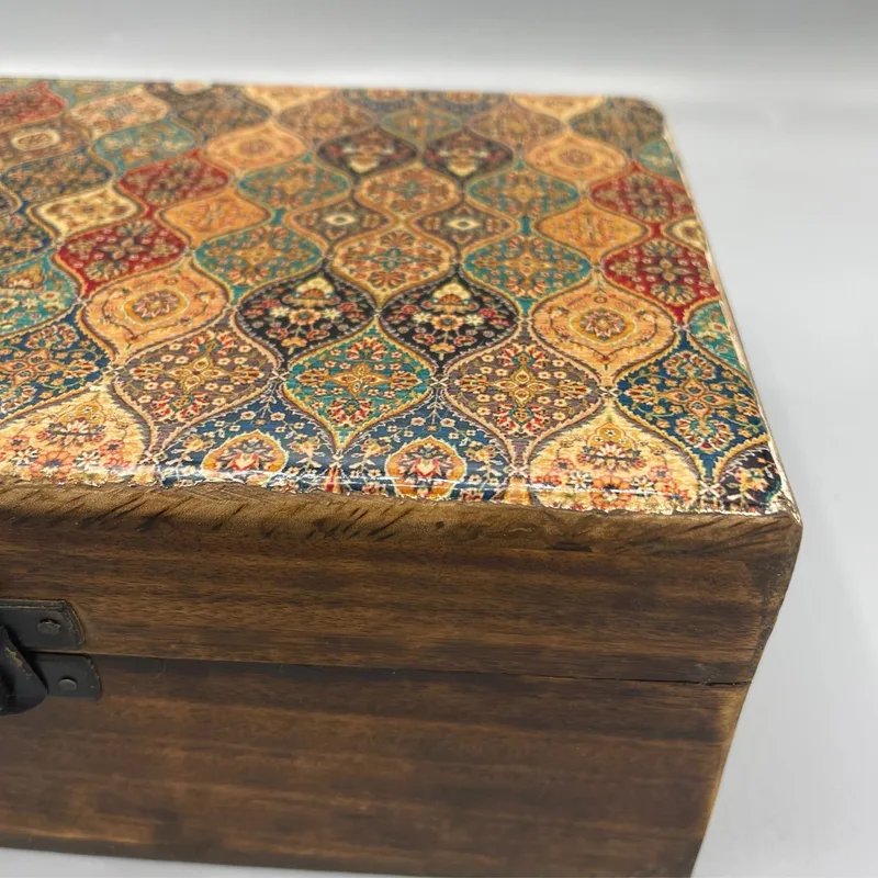 Large Ceramic Glazed Legno Scatola - 20x15x7.5cm - Trad-Pattern — foto 1