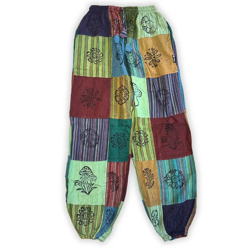 Nomad Sari Mushroom Pants Block Print Designs -Green Tones S/M — foto 5