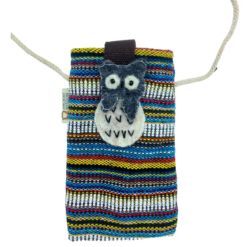 Phone Porta Bag Stripes Multi and Bianco owl decor — foto 2