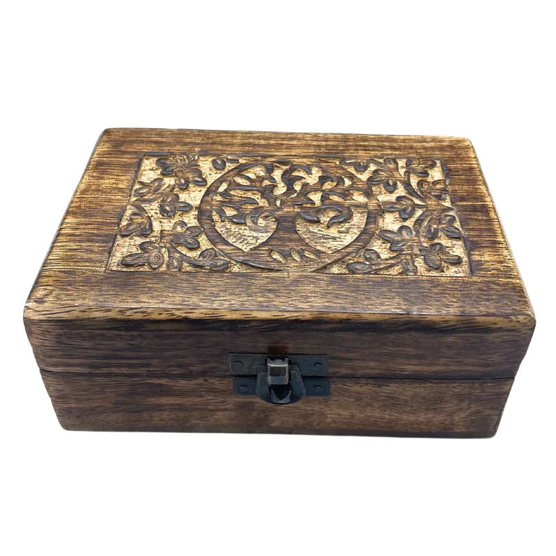 Medium Wooden Keepsake Scatola 15x10x6cm - Albero of Life