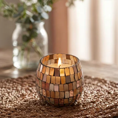 Small Glass Jar Candele - Ambra Mosaic — foto 1