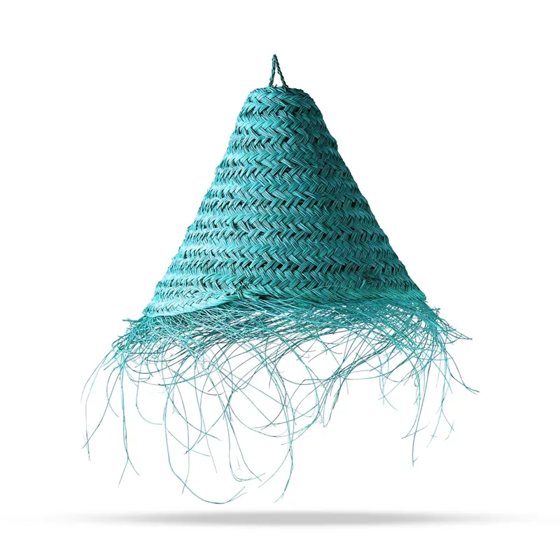 Teal Braided in Doum Suspension Lamp Shade 20x15cm — foto 1
